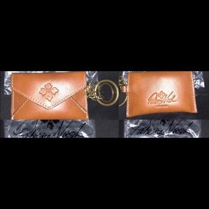 Italian leather card holder keychains